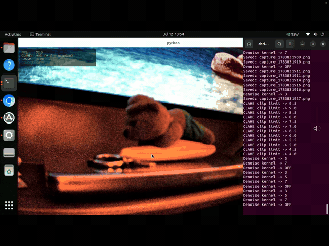 CLAHE with denoising comparison